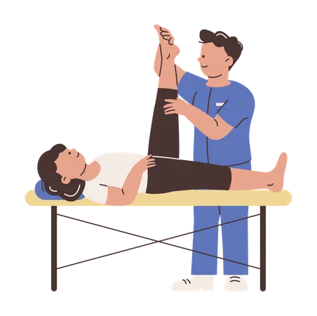 Médecin de sexe masculin donnant de l'énergie musculaire  Illustration