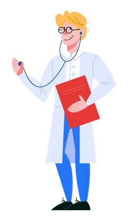 Médecin masculin en uniforme  Illustration