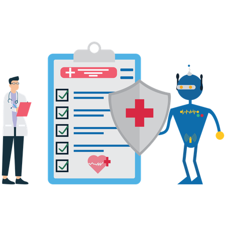Médecin intégrant l'intelligence artificielle dans les soins de santé  Illustration