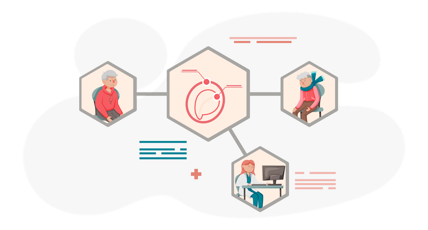 Médecin oto-rhino-laryngologiste avec patient  Illustration