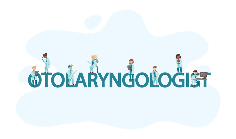 Médecin oto-rhino-laryngologiste traitant le nez  Illustration