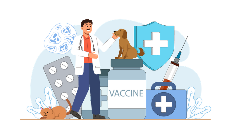 Médecin pour animaux de compagnie  Illustration