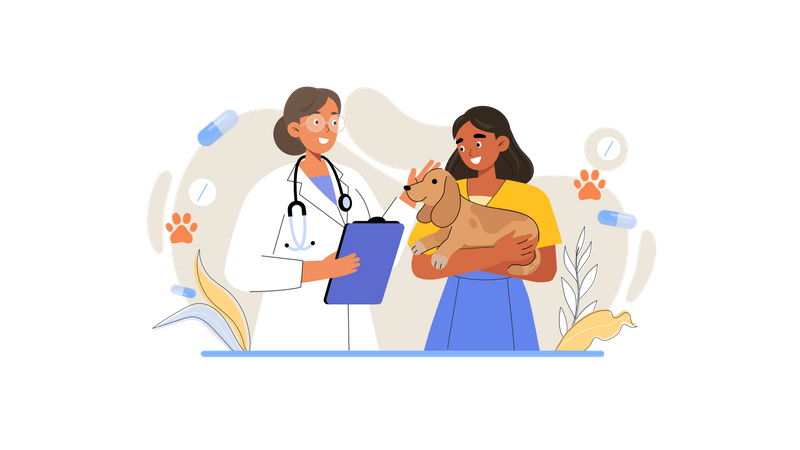Médecin pour animaux de compagnie  Illustration