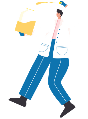 Médecin préparant l’injection du vaccin  Illustration
