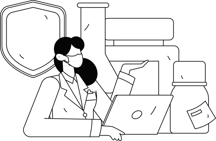 Le médecin prescrit des médicaments sur demande médicale  Illustration