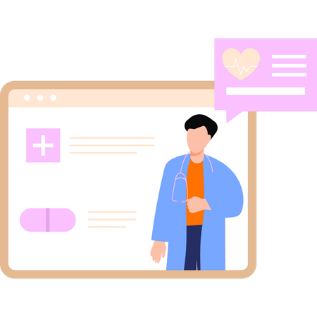 Un médecin a prescrit des médicaments en ligne  Illustration