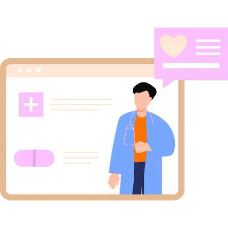 Un médecin a prescrit des médicaments en ligne  Illustration