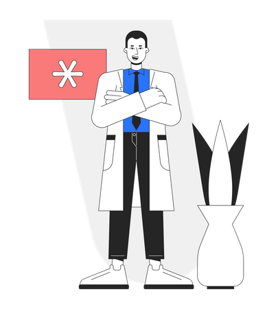 Médecin professionnel de sexe masculin  Illustration