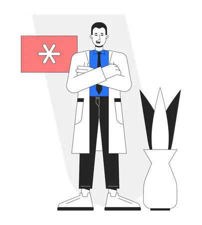 Médecin professionnel de sexe masculin  Illustration