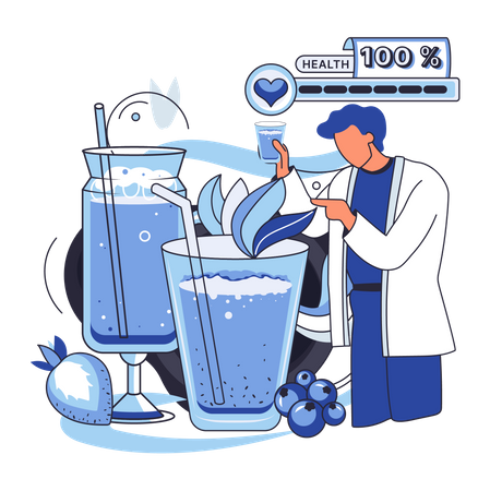 Médecin suggérant de boire sainement  Illustration
