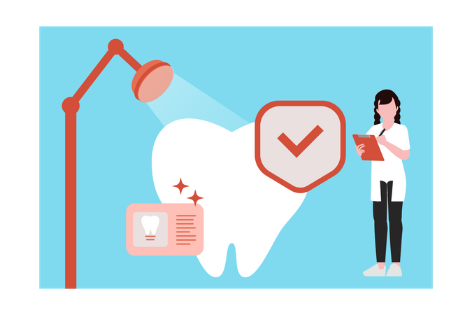 Médecin traitant les dents  Illustration