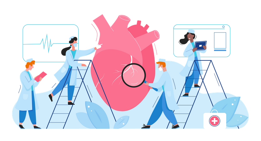 Médecin traitant les maladies cardiaques  Illustration