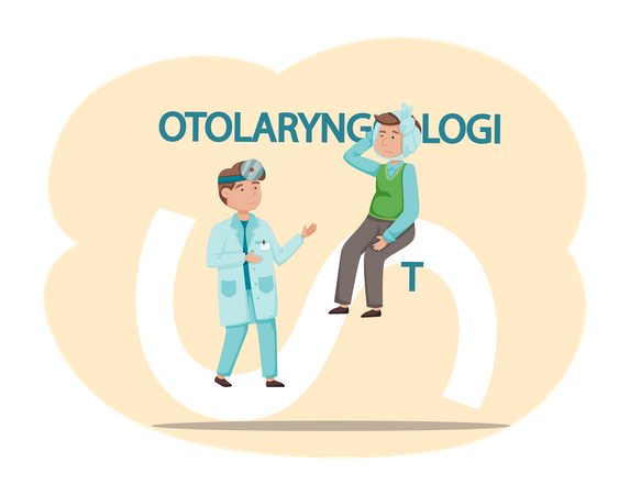 Médecin traitant un garçon souffrant de problèmes de santé  Illustration