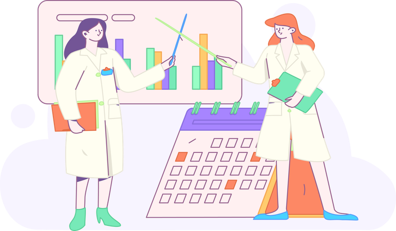 Le médecin travaille selon un horaire de rendez-vous  Illustration