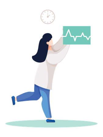 Médecin vérifiant la fréquence cardiaque  Illustration