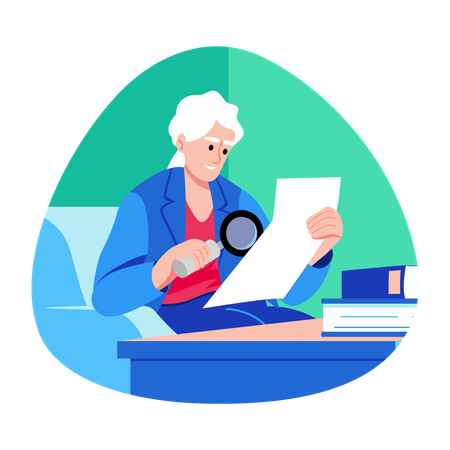 Médecin vérifiant le rapport du patient  Illustration