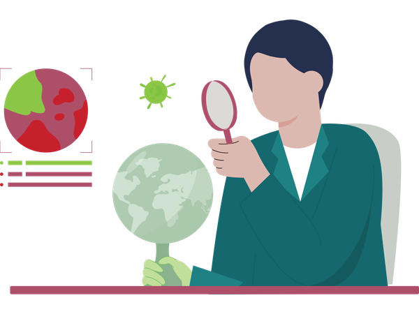 Un médecin vérifie le rapport sur le virus  Illustration