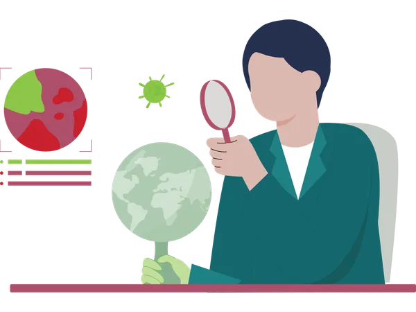 Un médecin vérifie le rapport sur le virus  Illustration