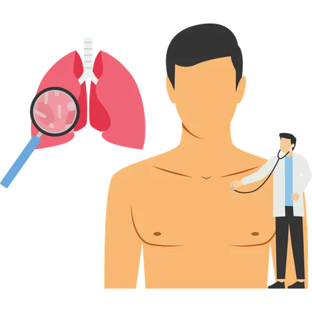 Médecin vérifiant le rythme cardiaque du patient  Illustration