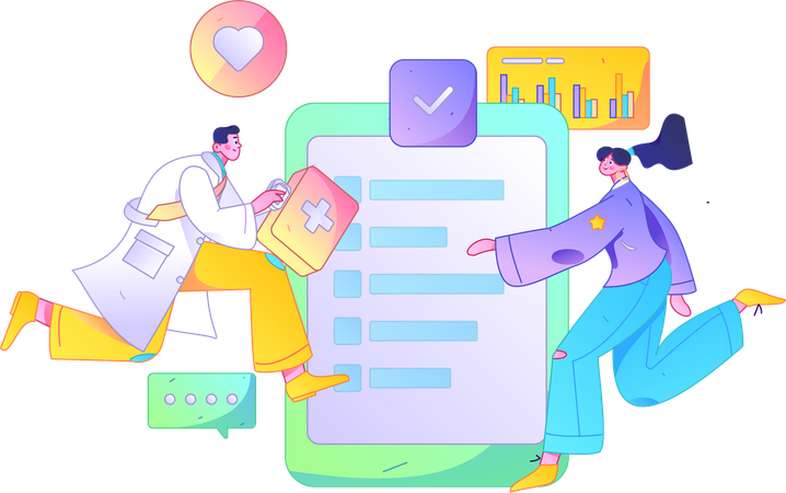 Des médecins effectuant des analyses médicales  Illustration