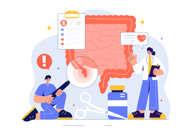 Médecins effectuant des traitements gastro-intestinaux  Illustration