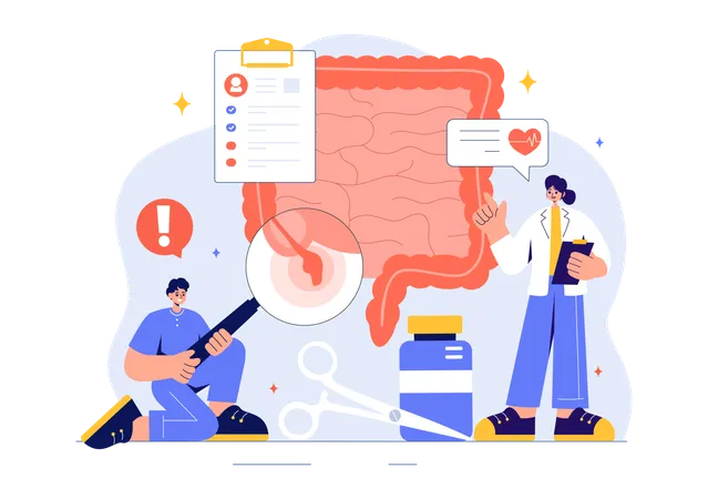 Médecins effectuant des traitements gastro-intestinaux  Illustration