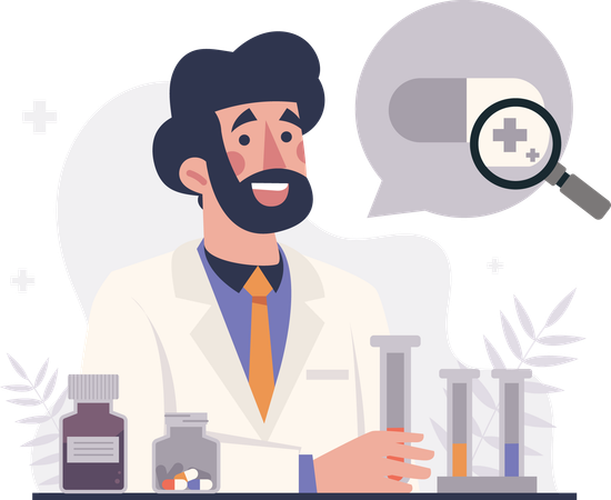 Les médecins font des recherches sur la médecine  Illustration