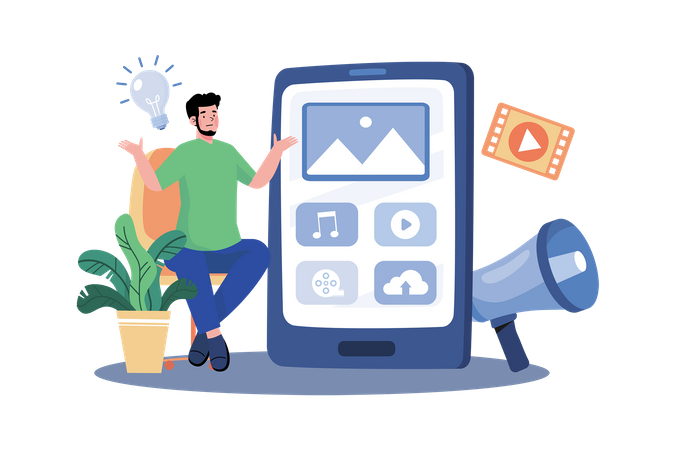 Media planner select effective advertising channels for campaign  イラスト