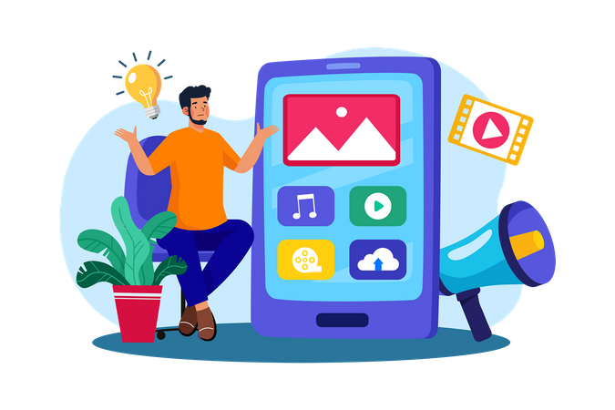 Media planner select effective advertising channels for campaign  イラスト