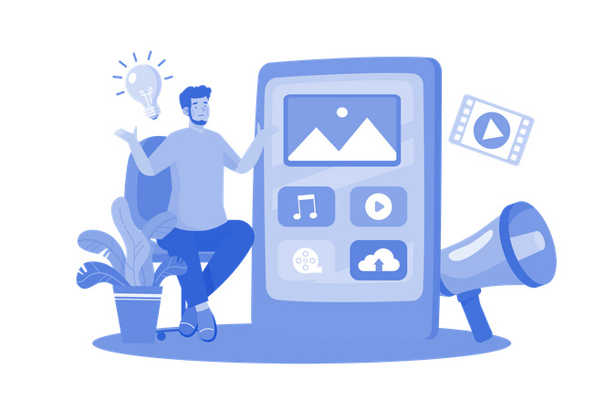 Media planners select effective advertising channels  イラスト