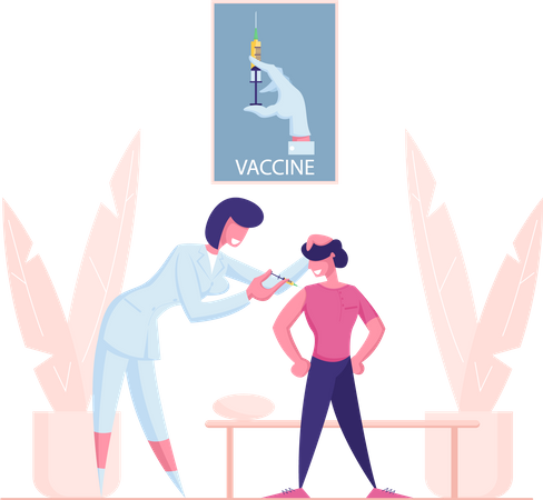 Médica deu injeção em criança  Illustration