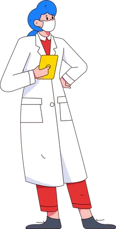 Médica em pé  Ilustração