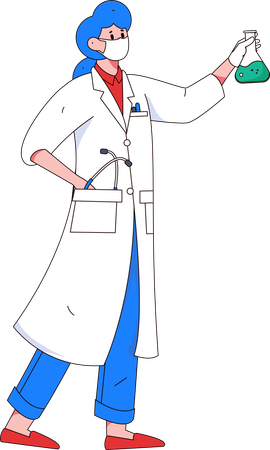 Médica fazendo teste  Ilustração