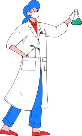 Médica fazendo teste  Ilustração