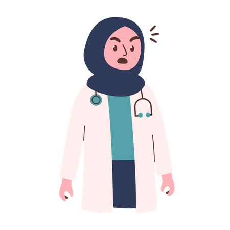 Médica com raiva  Ilustração