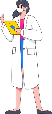 Médica usando tablet  Ilustração