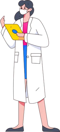 Médica usando tablet  Ilustração