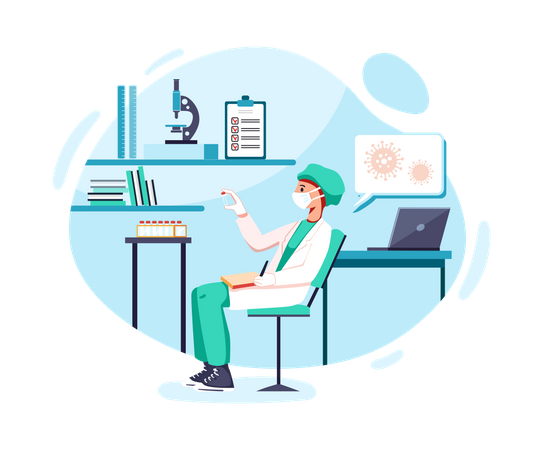 Médica verificando o cochilo da vacina  Illustration