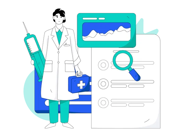 Medical analysis report  Illustration