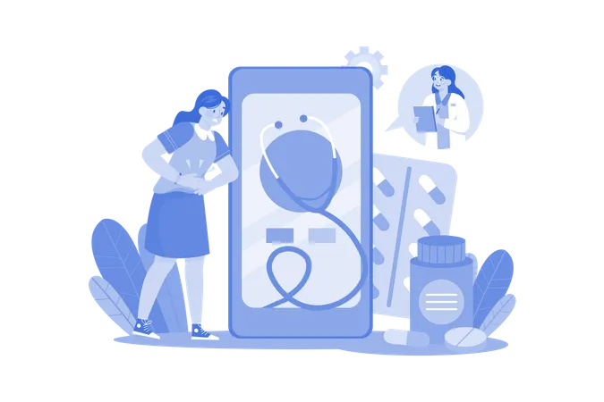 Smart Healthcare Illustration Concept On White Background Illustration
