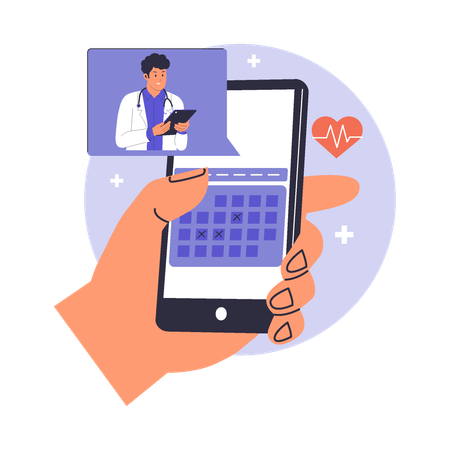 Medical Appointment Online Booking  Illustration