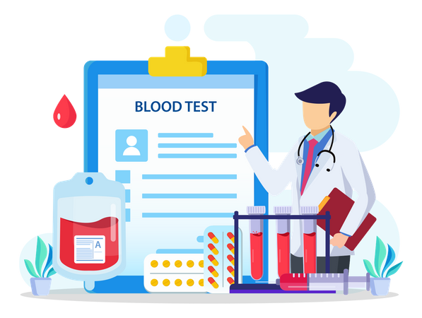 Medical Blood Test report  イラスト