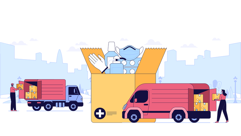 Medical box delivery  Illustration