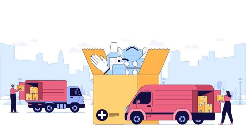 Medical box delivery  Illustration