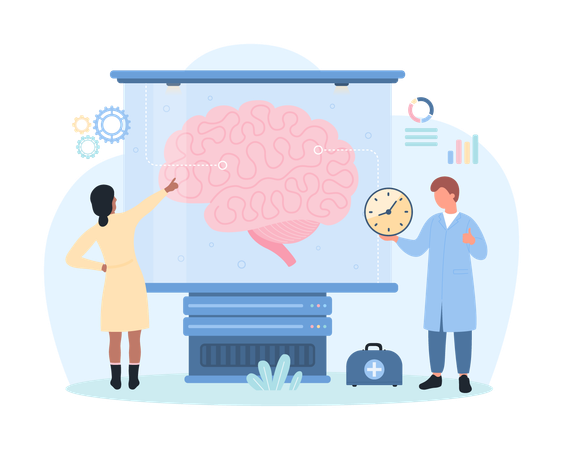 Medical brain research  Illustration