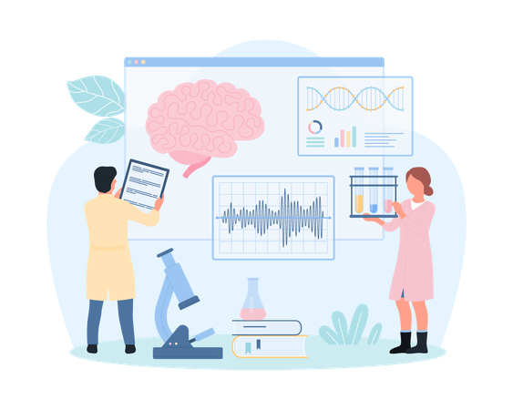 Medical brain study  Illustration