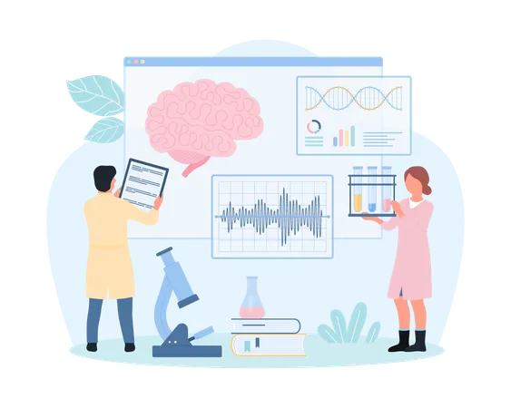 Medical brain study  Illustration