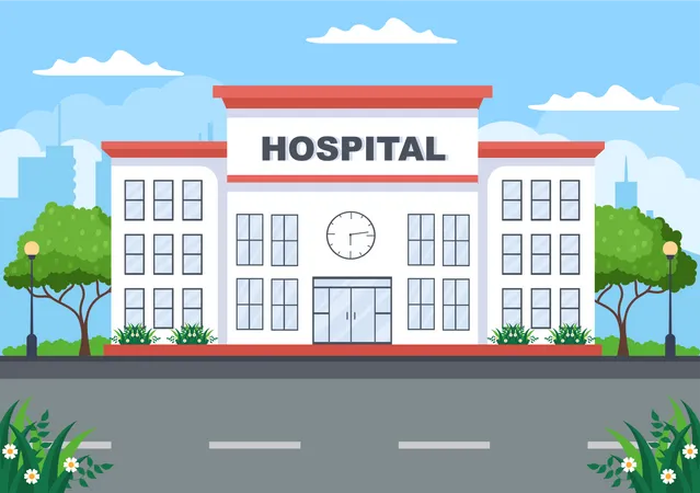 Hospital Building for Healthcare  Illustration