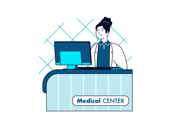 Medical Center Receptionist  Illustration