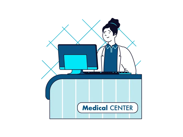 Medical Center Receptionist  Illustration